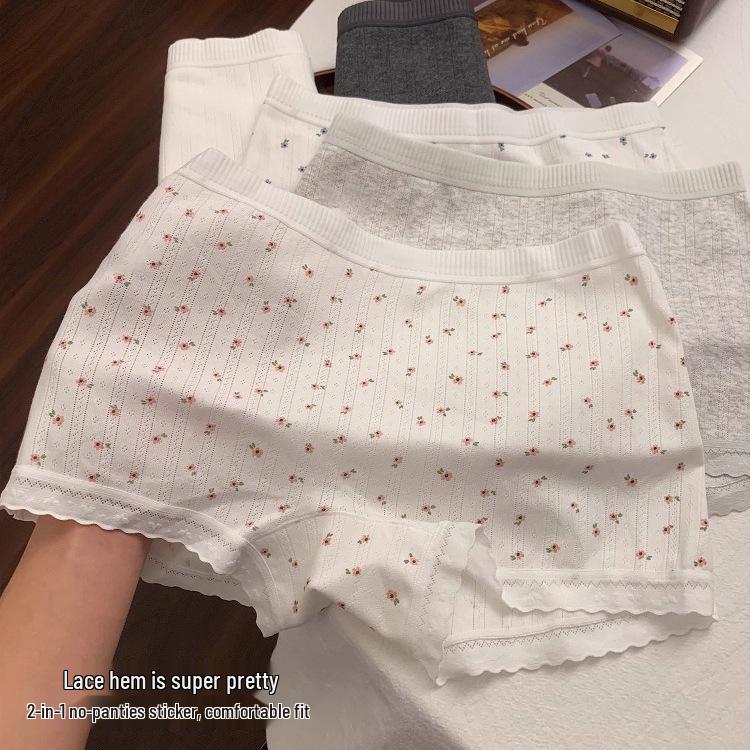Women's Long-Staple Cotton Boxer Briefs: Pure Cotton Safety Shorts with Extended Crotch & Antibacterial Features