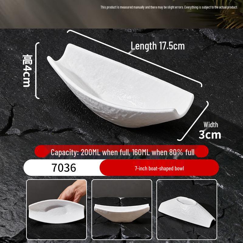 White Melamine Porcelain-Style Snack Plate - Perfect for KTV, Bar, or Restaurant Serving