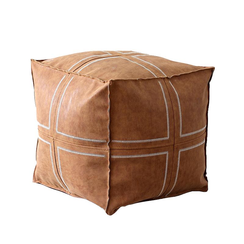 

Квадратный футон-подставка для ног с вышивкой из искусственной кожи, марокканская подушка, чехлы для дивана, татами для домашнего проживания, ненабитая подушка без сердцевины No Fillings