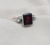 Emerald Cut Red Garnet Ring: Vintage Boho 925 Sterling Silver Jewelry
