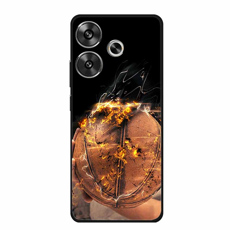 6.79" For Poco M6 4G Case POCOM6 Phone Cover Black Silicone Soft Back Cover Case For Xiaomi Poco M6 4G Case M 6 Protective Coque