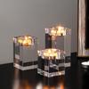 Modern Crystal Candle Holders Glass Candlestick Ornaments Creative Butter Lamp Holder  Indoor