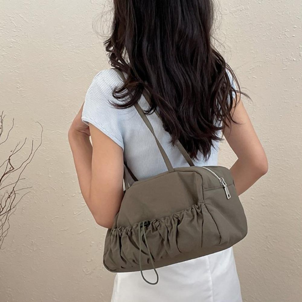 

Multipurpose Drawstring Tote Bag Underarm Bag Nylon Handbag Streetwear хакі