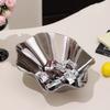 Geometric Folded Bowl Ceramic Fruit Plate Desk Storage Container Candy Bowl Silver Tray Trays Decorative Jewelry Dish