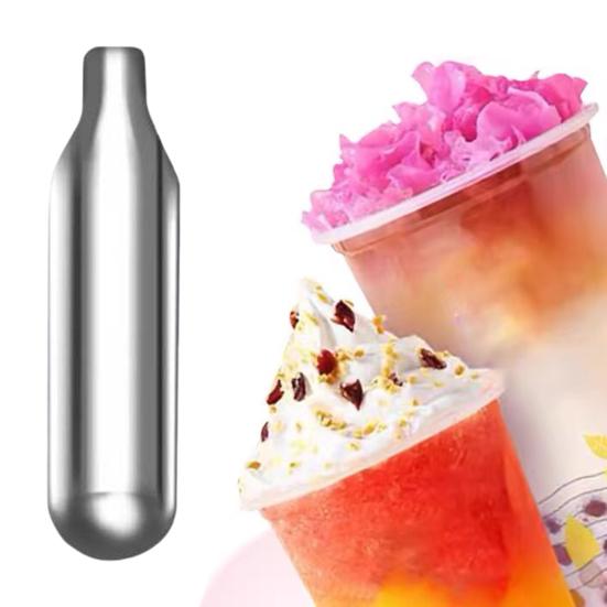 10 ks bombiček na šlehačku pro šlehačkové sifony 8,5 g oxid dusný Nerezový válec pro mléčné a veganské posypy Mléčná alternativa
