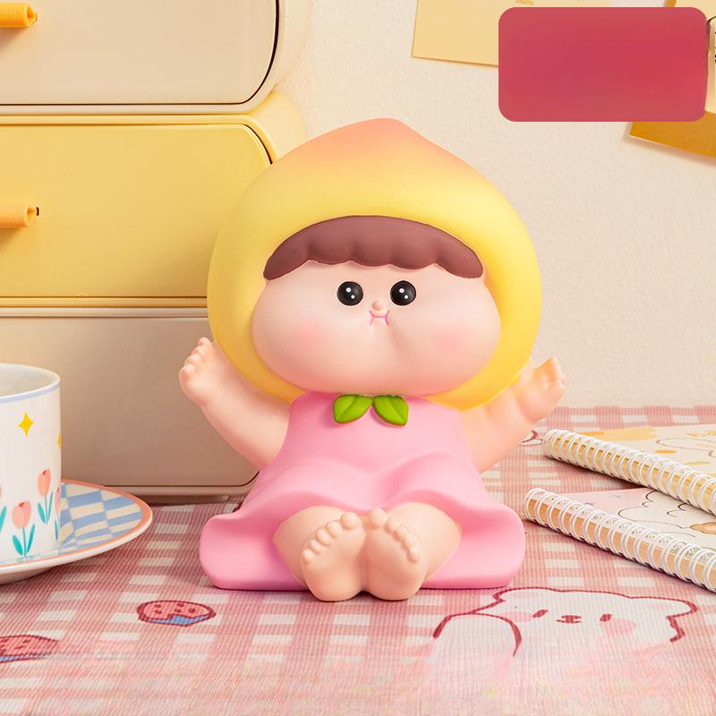 Cartoon Fruit Girl Piggy Bank Children's Birthday Gifts. Creative Cartoon Large Capacity Can Be Stored and Withdrawn Piggy Bank