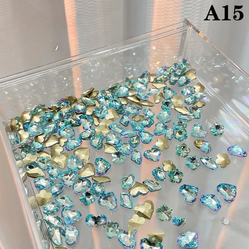 20 Buc. Mărimi Mixte Formă Diferită Unghii Cristale de Sticlă 3D Diamante Dragostea Distorsionează Inimă Farmece Super Strălucitoare Pietre Prețioase D