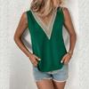 Summer Women's T-shirt Vest V-neck Sleeveless Simple Solid Color Undershirt Female Tops