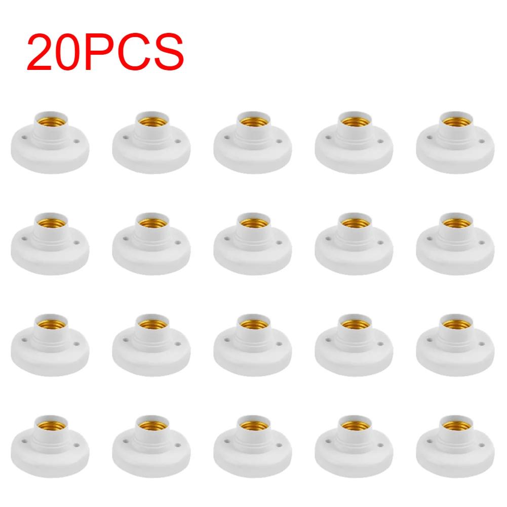 1-20 STÜCKE 220V E27 Schraublampenständer Lampenfassungshalter Adapter Basiskappe Fassung Weiße Deckenleuchte Lampenbirnenbefestigungsbasis