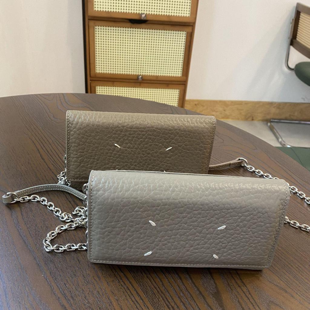 Genuine Leather Women's Chain Bag 2024 - Korean & Japanese Fashion Small Oblique Shoulder Bag, First Layer Cowhide, Niche Design