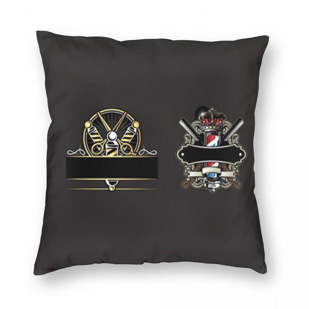 Barber Shop Sign Entrance Square Pillowcase Pillow Cover Cushion Throw Pillow for Home Sofa Living Room