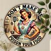 Vintage Metal Kitchen Sign Dont Let Me Poison Your Food 20x20cm Waterproof Decor Wall Art