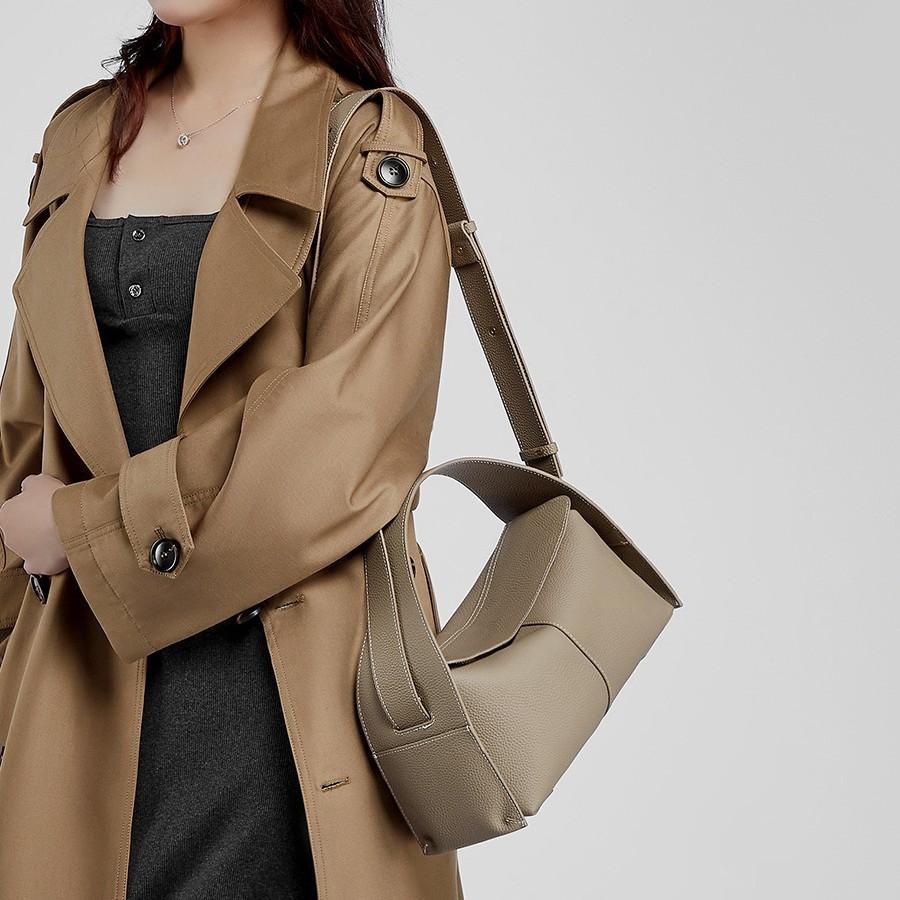 Texture Top Layer Cowhide Women's Bag 2025 New Trend Retro Single Shoulder Crossbody Bag Hanging Ear Eaves Bag Genuine Leather Women's Bag