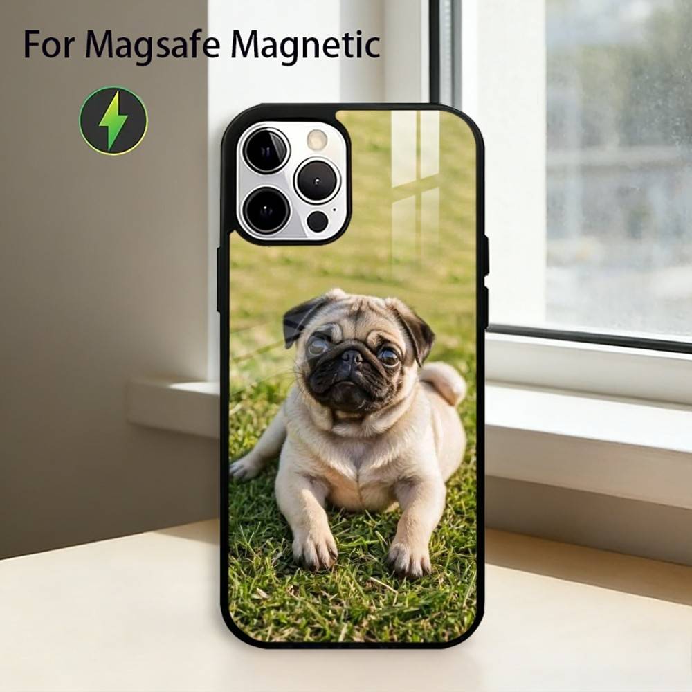 C-Cute Pug Dog Phone Case For iPhone17,16,15,14,13,12,11 Plus,Pro Magnetic For Magsafe Wireless Charging