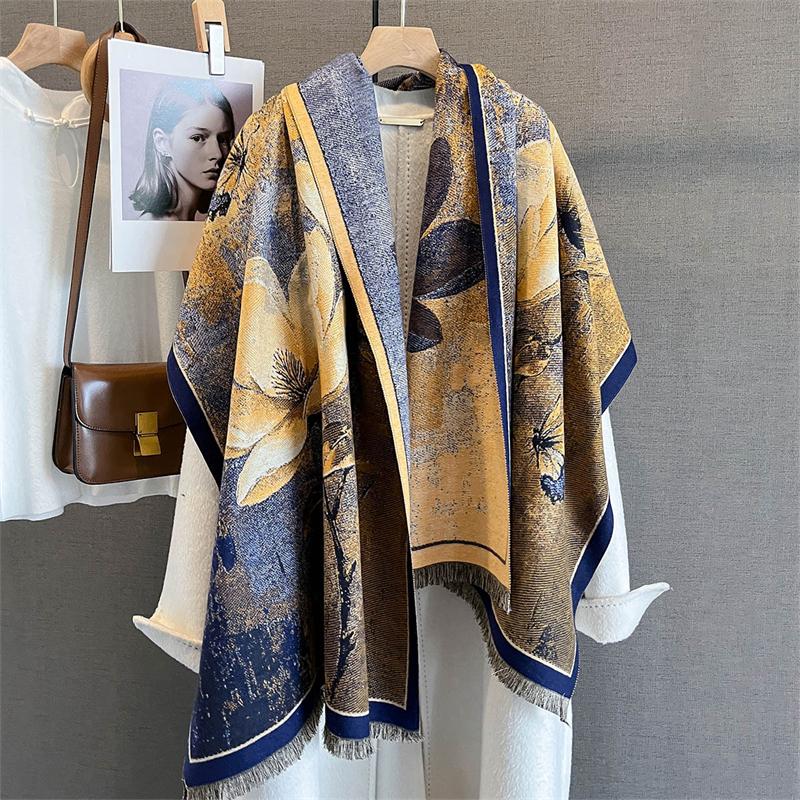 Luxury Winter Cashmere Scarf for Women Print Design Warm Pashmina Blanket Scarves Female Shawl Foulard Bufanda Poncho Stoles