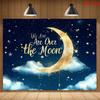 2D Glitter Gold Moon Star Backdrop for Birthday Party & Photoshoot