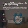 Creative Classical Alarm Clock 3in Super Loud Bell Alarm Clock with Night Light Metal Frame Retro Alarm Clock Students Learning