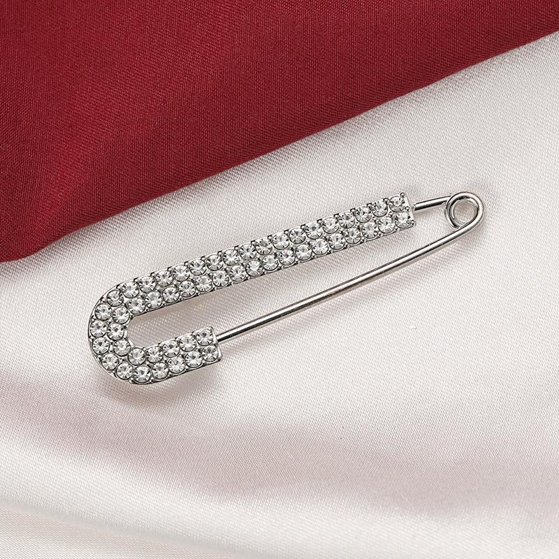 1Pc Jewelry Gift Exquisite Cardigan Clip Fashion Suit Pin Clothing Decoration Pearl Brooch Rhinestone