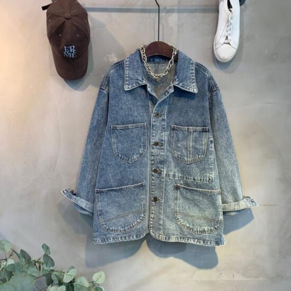 C S In The Room poCket Collar looSe Fit Denim jaCket 2Color