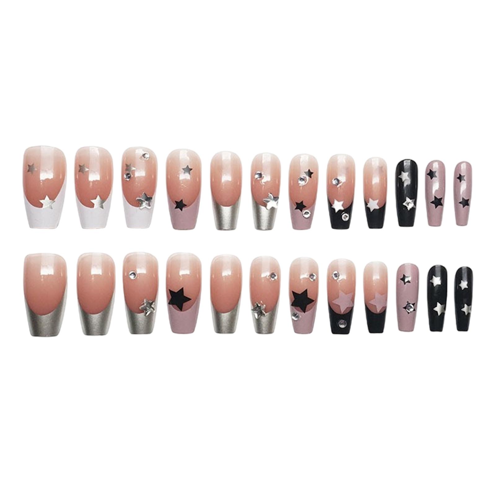 

Милая и крутая горячая девушка, носящая , Длинные накладные ногти, Зеркальное покрытие, Наклейки для ногтей, Наклейки для ногтей.2мл One Size розовый