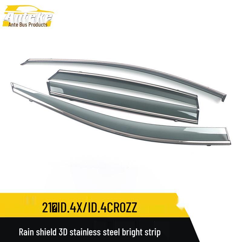 3D Stainless Steel Rain Guards for 21 ID.4X/ID.4CROZZ - Bright Strip Decorative Exterior Accessories