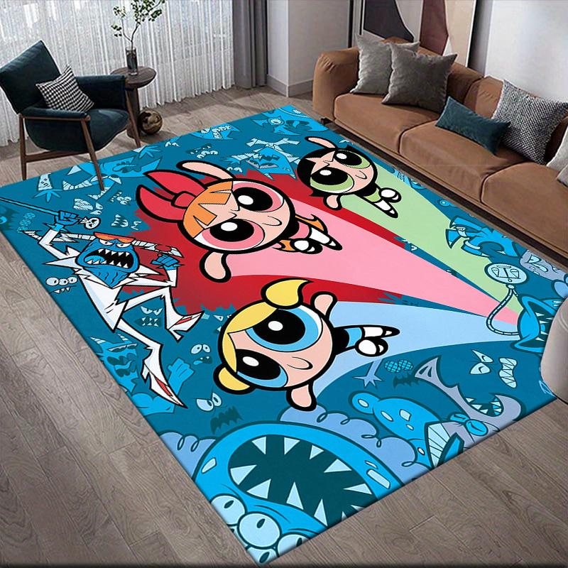 

The Powerpuff Girls characters anti-slip rug, rectangular carpet for bedroom, sofa and game zone 60x90cm