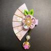 Japanisches Haaraccessoire Fächer Quaste Haarnadel Vintage Kopfschmuck Hanfu Dekoration Für Kinder Mädchen Blumen Haarspange
