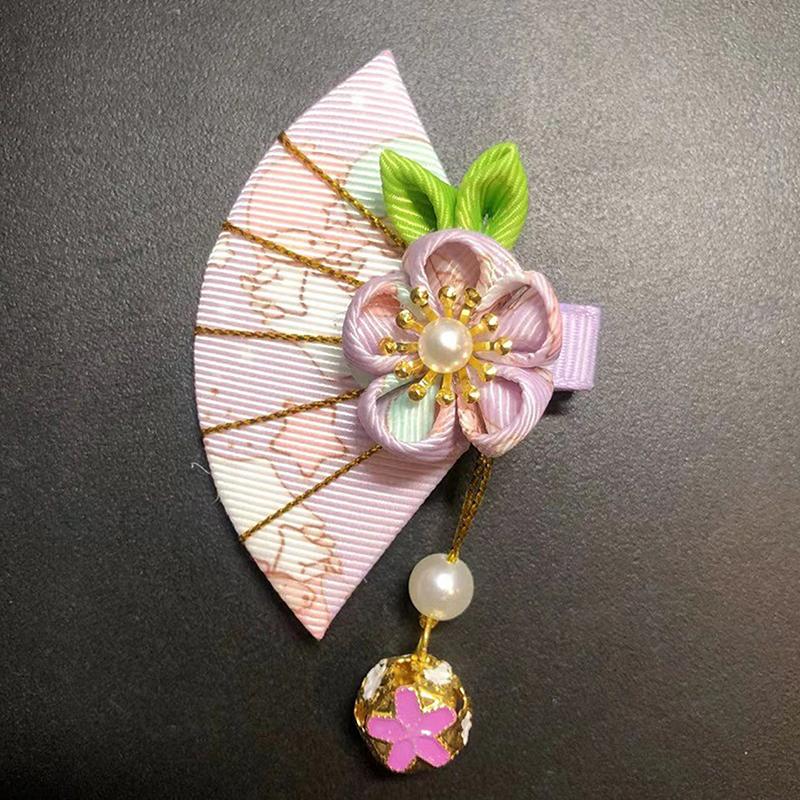 

Японские аксессуары для волос Веер с кисточкой Заколка для волос Винтажный головной убор Украшение для ханьфу для детей Девочка Цветы Зажим для волос фиолетовый