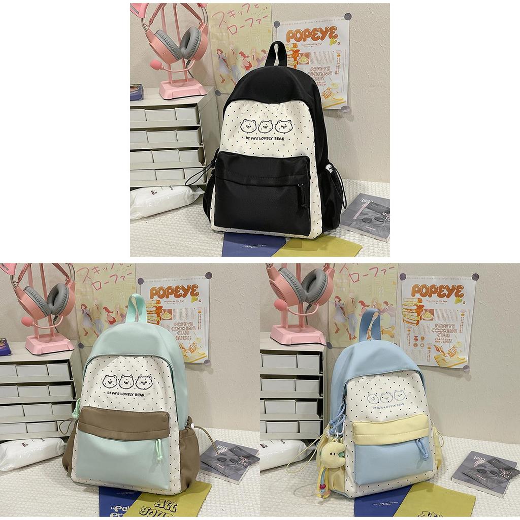 Youth Campus Backpack Nylon Girls School Bag With Padded Straps For Travel And Study