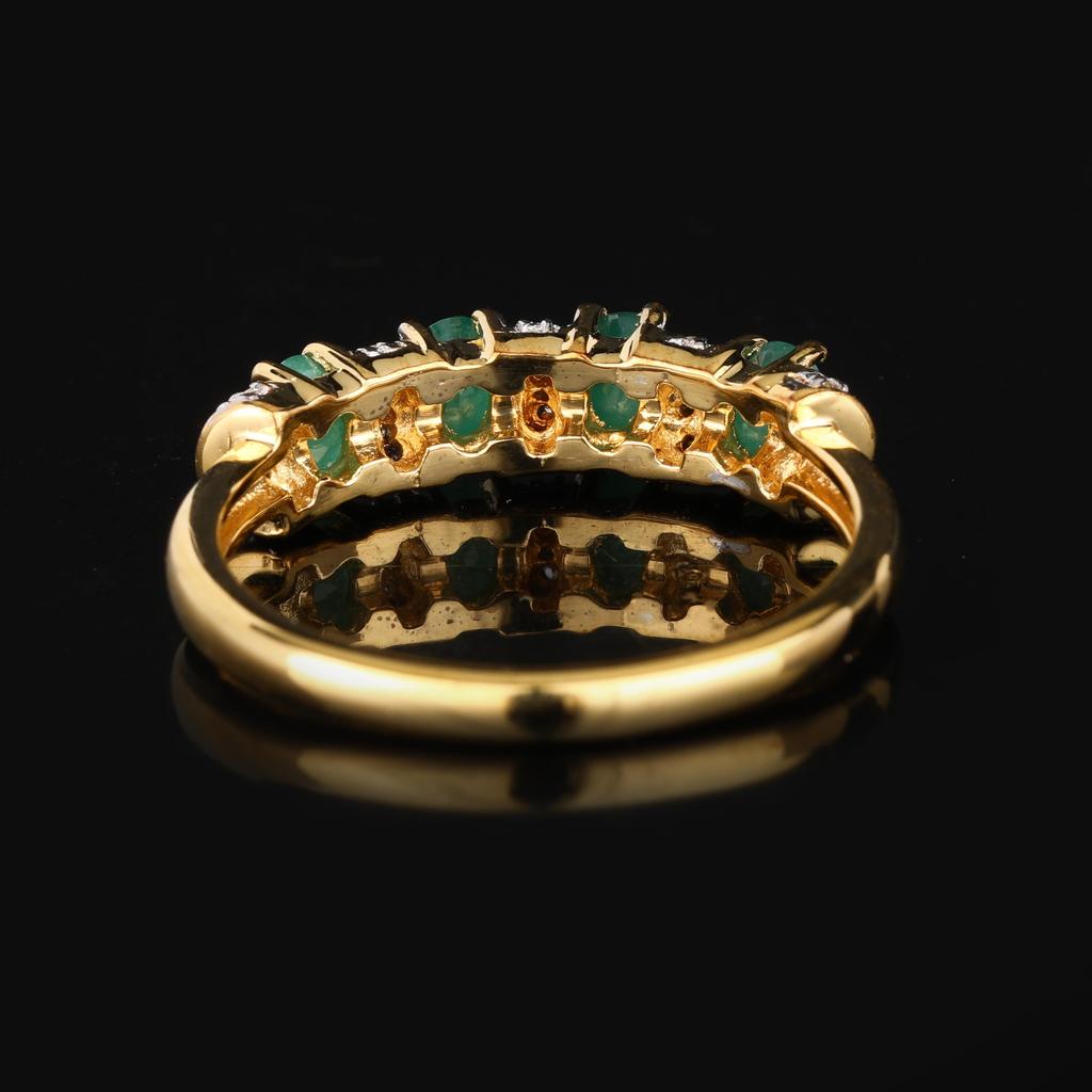 925 Silver Oval Gemstone Ring Ruby Emerald White Topaz Gold Plated Women Jewelry