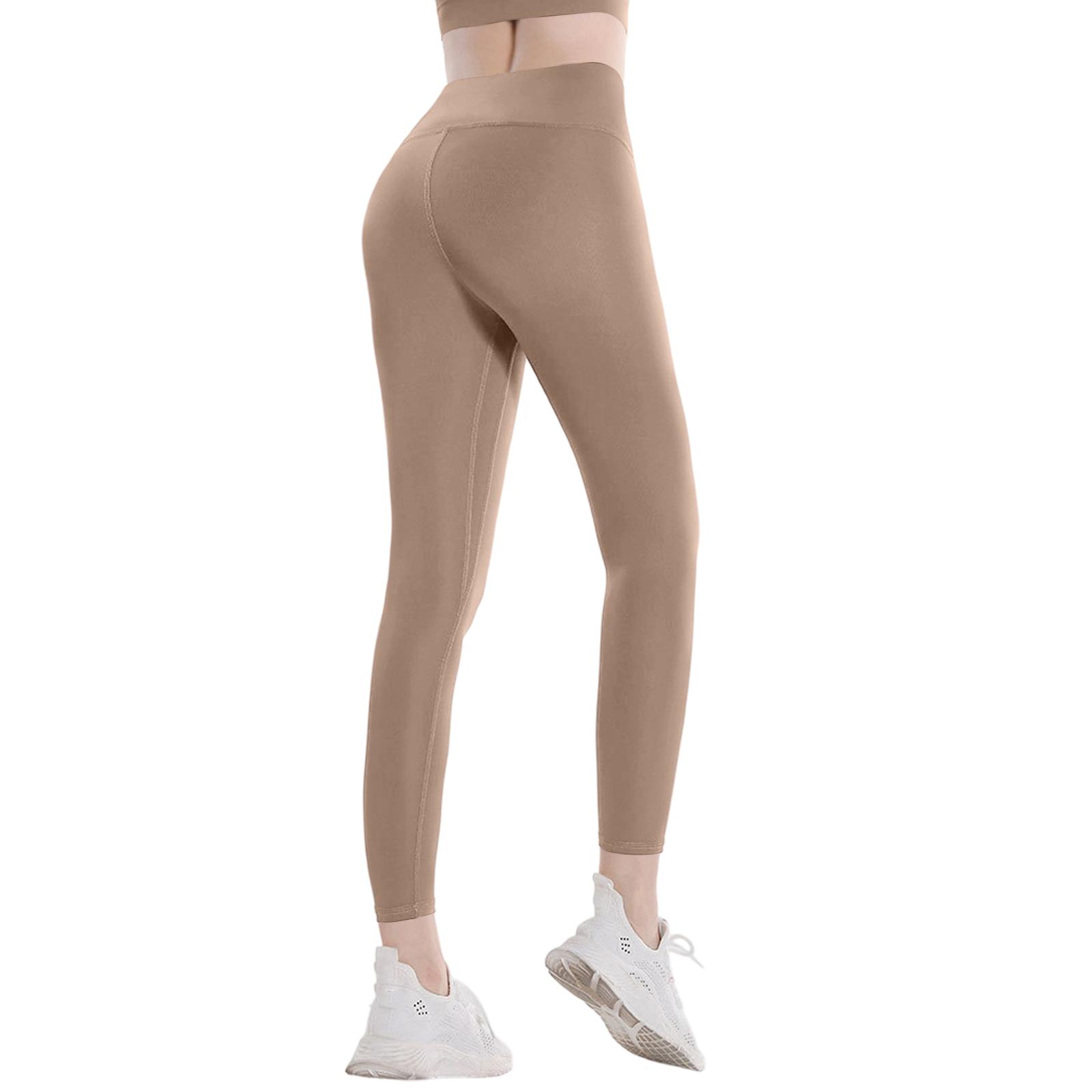 

Women s Long Quick-Dry Fitness Sports Pants, Tight-Fitting High-Waisted Running Pants With Butt Lifting XXL верблюд