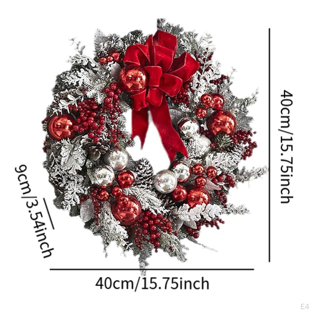 Artificial Christmas Wreath for Door Display, Flocked Design Home and Office