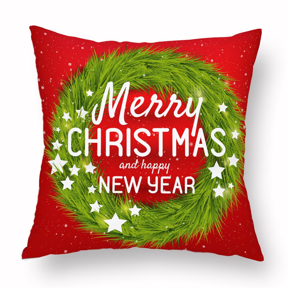 Santa Claus Pillow Case Bell Home Decoration Living Room Sofa Cushion New Snowflake Pillow Can Be Customized