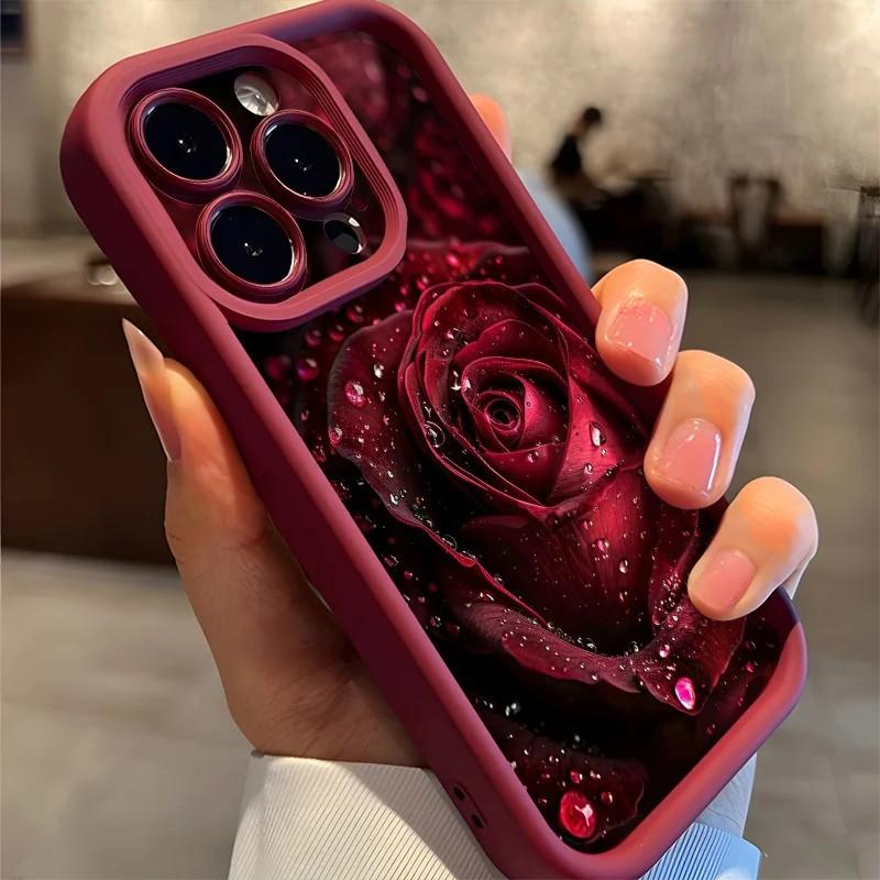 Gorgeous Raindrop Rose Phone Case For Samsung Galaxy A17 A07 A06 A26 A16 A06 A35 A55 A25 A05s A15 A54 A34 A36 A24 5G Back Cover