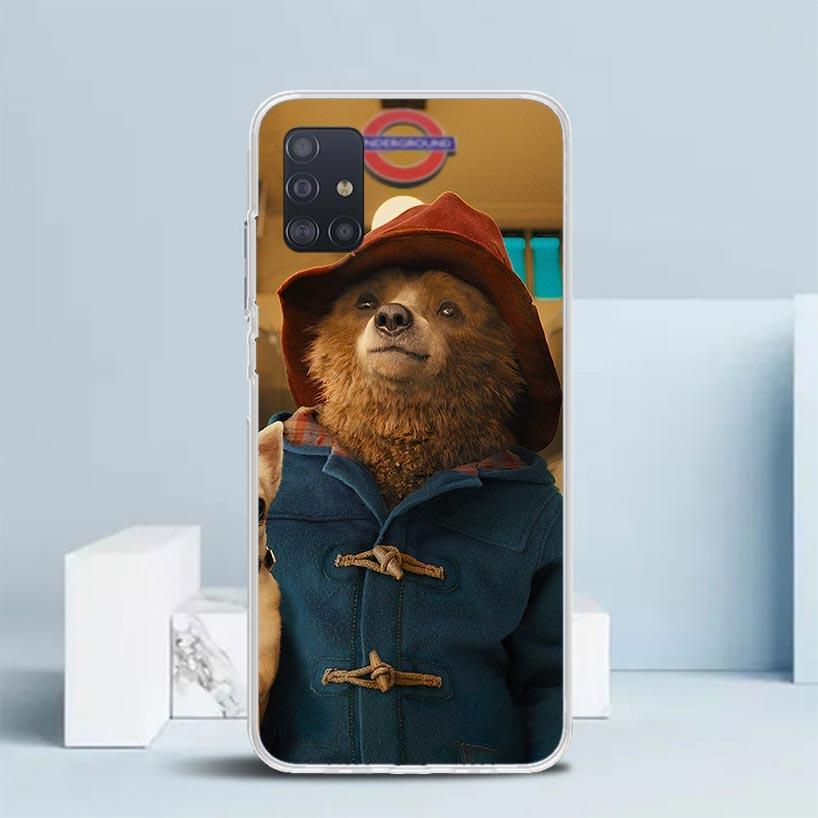 Cute P-PaddingtonS Bear Soft Cover for Samsung Galaxy A12 A22 A32 A52 A72 A02S Phone Case Note 20 Ultra 10 S10 Plus A51 A71 A50S