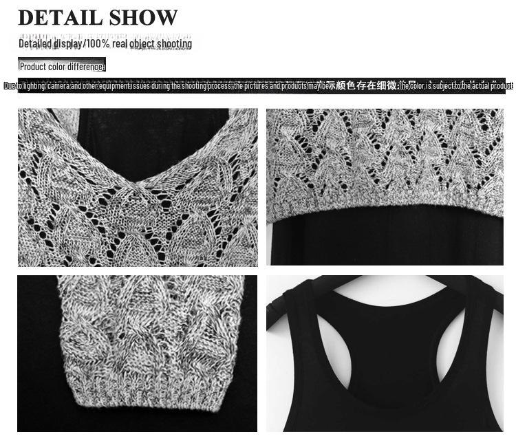 Damska dzianinowa sukienka dwuczęściowa z długim rękawem w stylu koreańskim w dużych rozmiarach