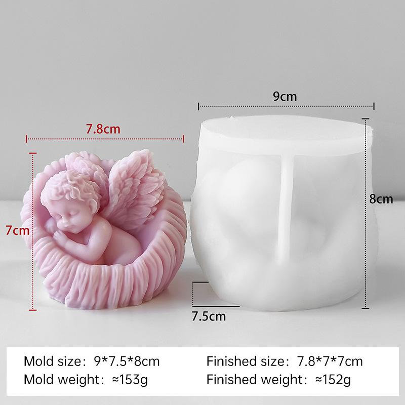 3D Rose Baby Angel Silicone Mold Handmade Aroma Candle Plaster Ornament Mould DIY Angel Home Decoration Crafts Making Molds