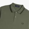 Fred Perry Long Sleeve Twin Tip Fred Perry Shirt Laurelis Green Night Green Afpm2433636 W49