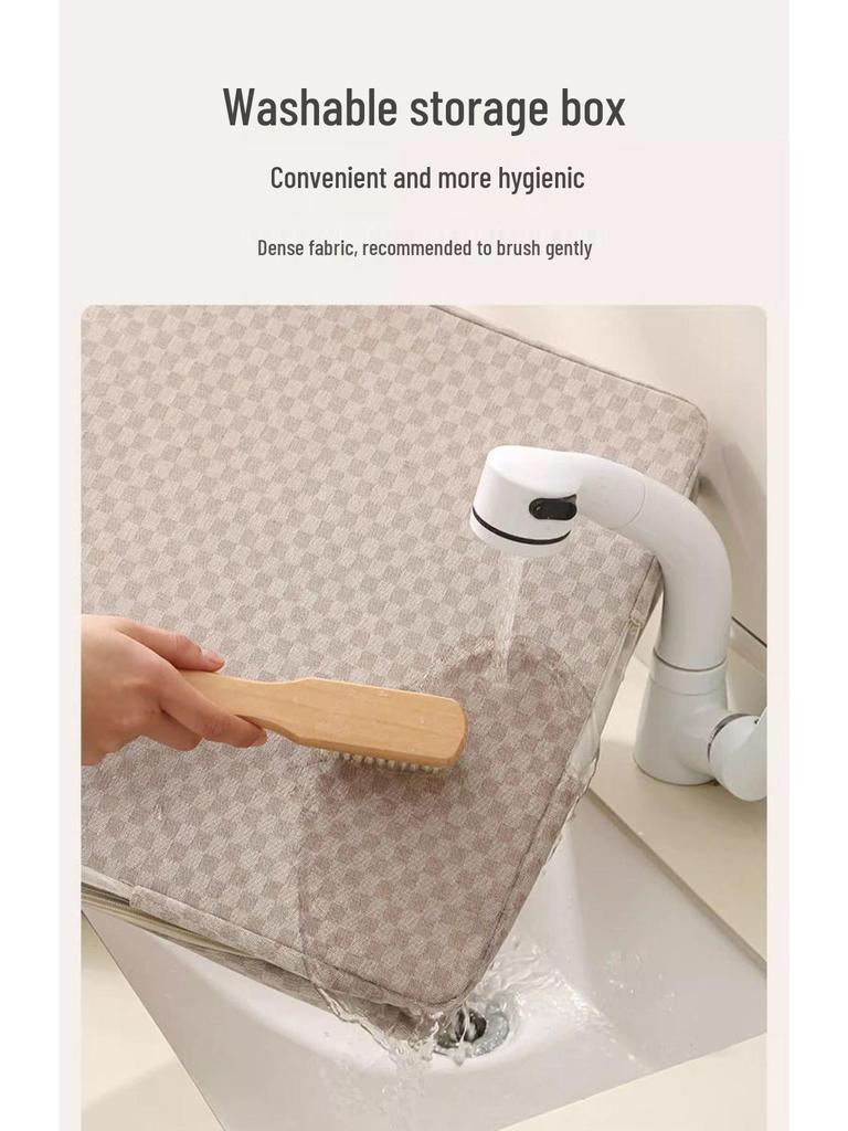 Large Capacity Foldable Fabric Storage Box - Dustproof & Moistureproof with Visibility
