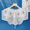 Countryside Style Embroidered Floral Fake Collar Embroidery Doll Lapel  Scarf Accessories
