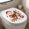 Removable Christmas Wall Stickers Cute Santa Snowman Decals, PVC with Waterproof Home Decoration Elf Gift Elements, Festive Decor for Toilet