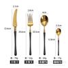 Holy Fire Schwarz & Gold Edelstahl Besteckset: Messer, Gabel, Löffel für westliche Küche