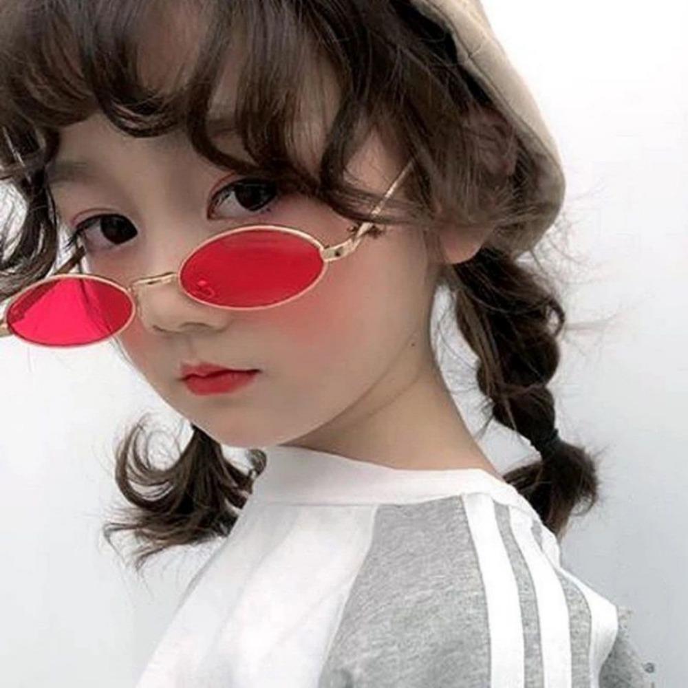 Fashion Retro Oval Metal Children's Sunglasses Hip-hop Sun Protection Eyewear