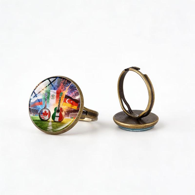 

2026 World Cup Bronze Football Fashion Ring - European & American Creative Pinky Band Accessories