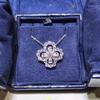 Four-leaf Clover Necklace Female Minimalist Niche Design Sense Lucky Full Diamond Flower Collarbone Chain