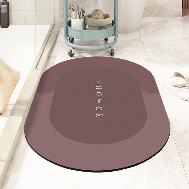 Absorbent Mat Toilet Door Non-slip Mat Quick Drying Soft Diatom Mud Toilet Bathroom Floor Mat Oval