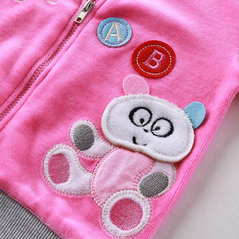 Kid Girlss Boys Infant Clothing Velour Winter Spring Long Sleeve Trousers Set With Hat Zipper Kidswear Aapparel