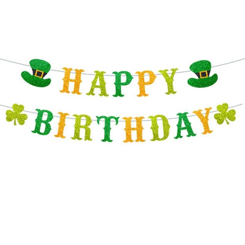 Day St Patricks Irish Festival Decor Banner Cake Topper Party Decor Supplies