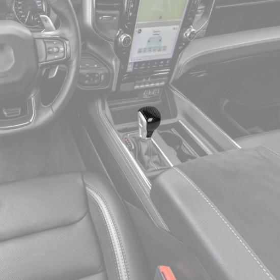Car Gear Shift Knob Cover Trim For Dodge Ram 1500 21-26 Accessories Carbon Fiber
