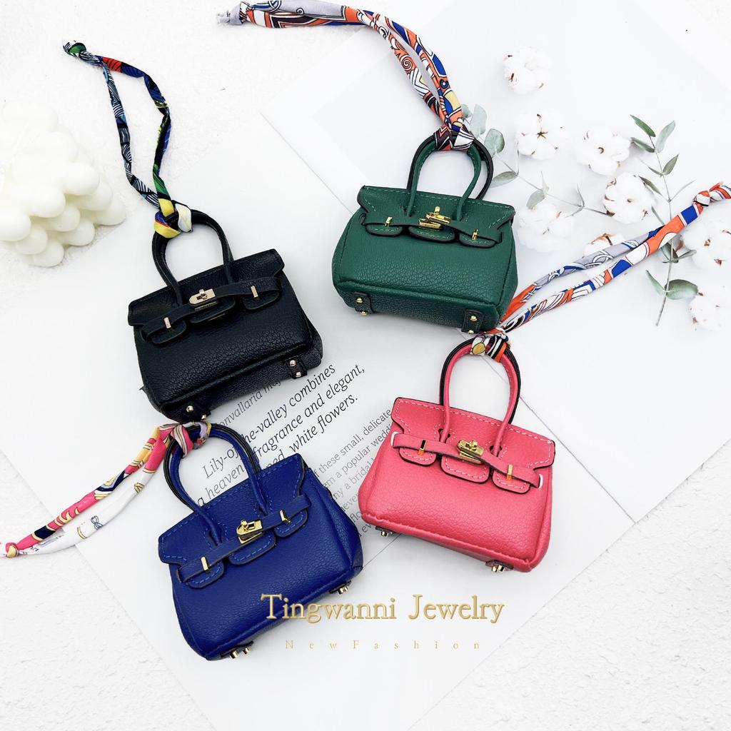 Chic Mini Bag Charm: Earphone Pouch, Coin Purse & Car Keychain for Women